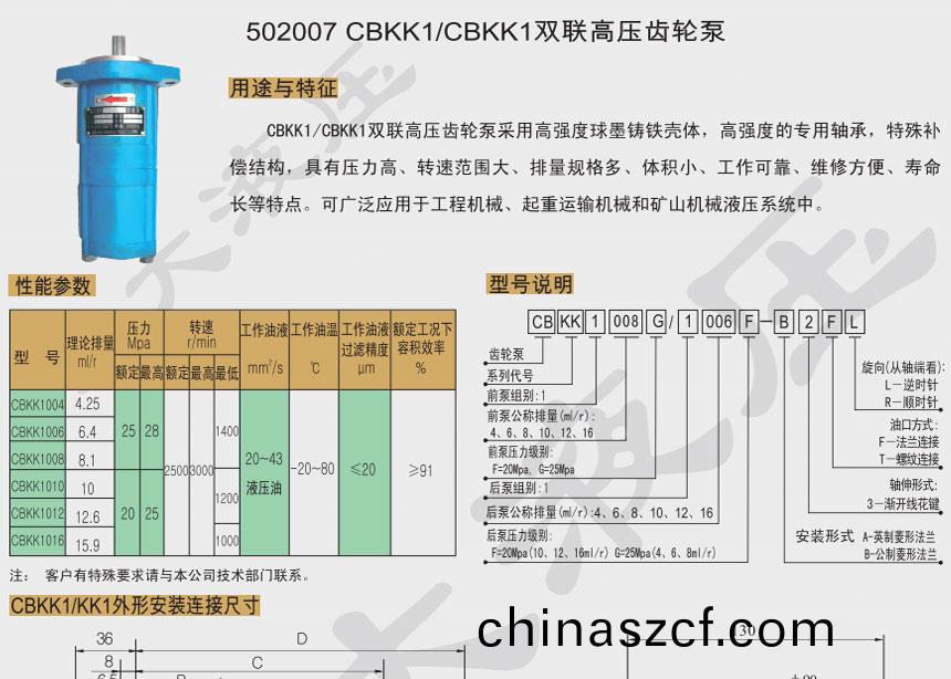 雙(shuang)聯(lian)高壓齒輪泵價格(ge)
