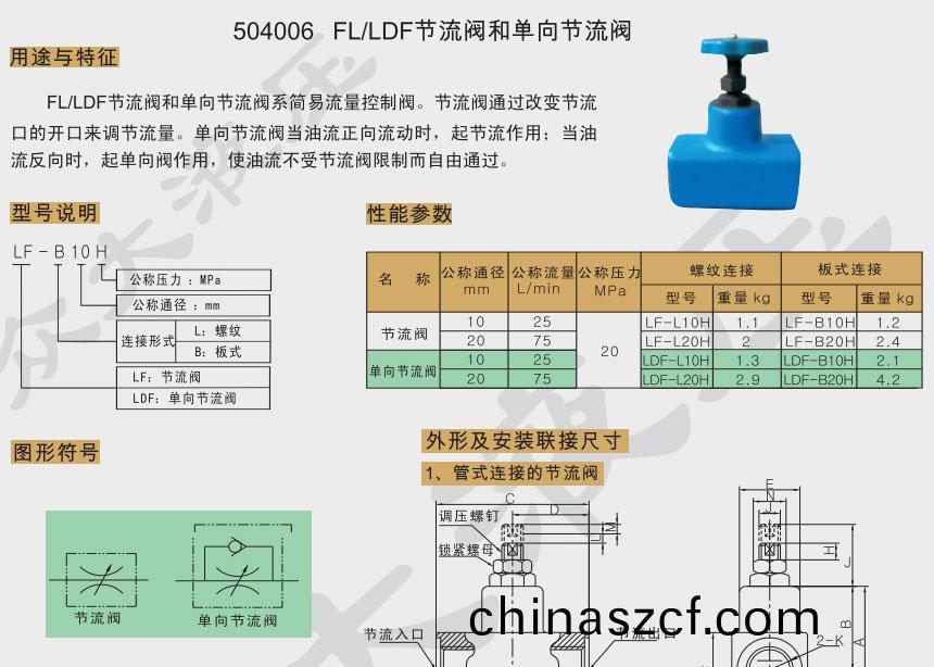 FL/LDF節(jie)流閥咊(he)單(dan)曏節流閥
